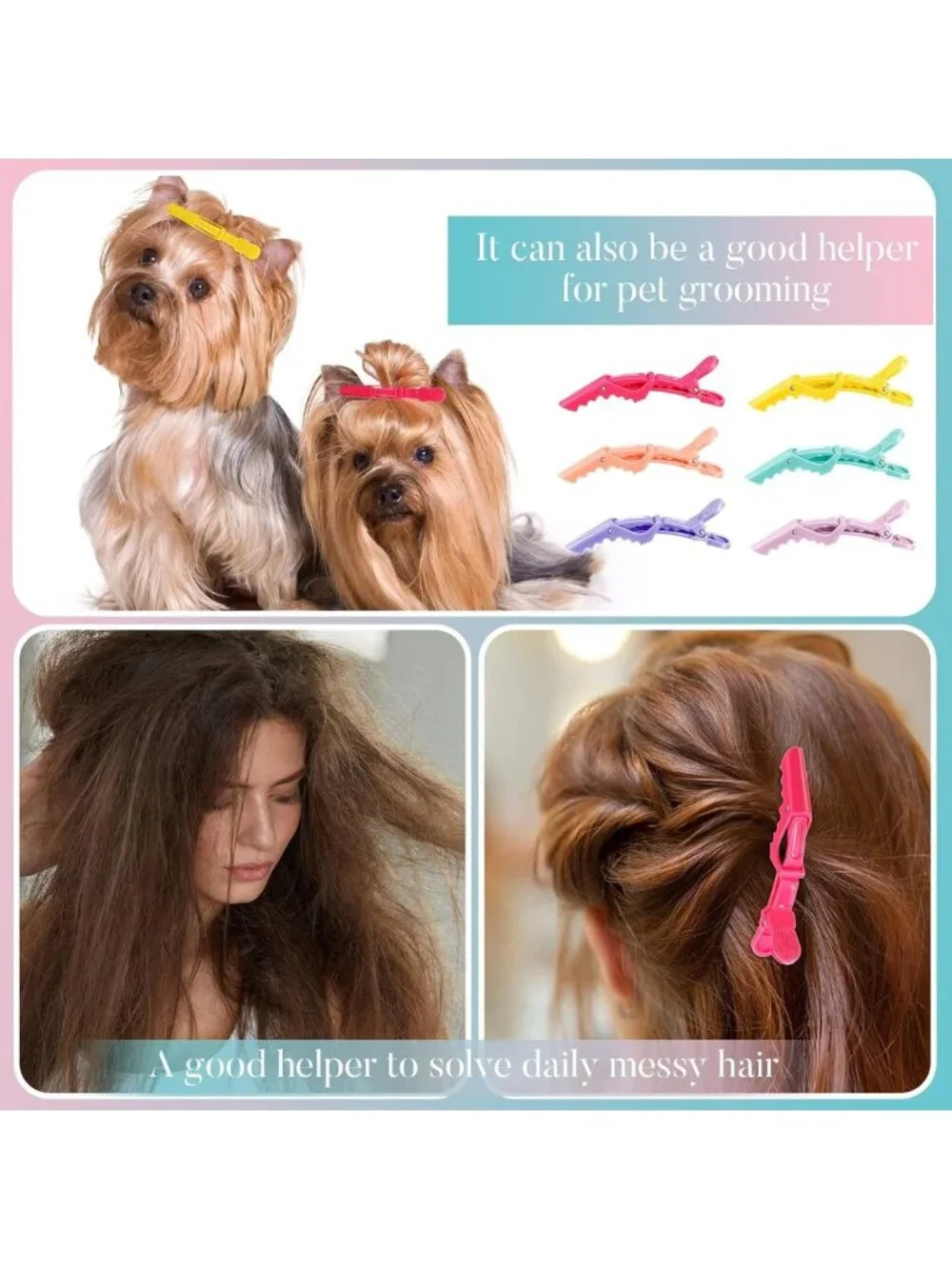 100 Pcs Colorful Non-Slip Alligator Hair Clips for Salon Styling & Braiding